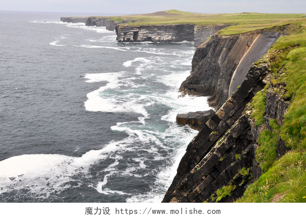 海边悬崖峭壁循环头峭壁、 爱尔兰
